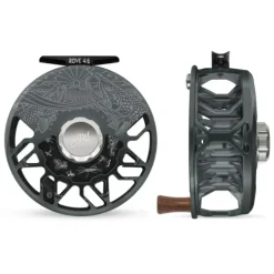 Abel ROVE Reel 4/6 Slate Grey, Platinum Drag Knob, Underwood Drift and Freshwater Flies Engraving with Rosewood Handle - Your Premium Fishing Gear Store Rods Lines Baits Accessories^ Best