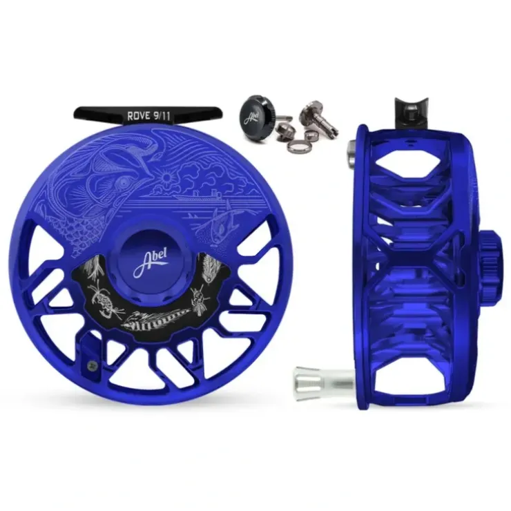 Abel ROVE Ti 9/11 Ported Reel Blue III, Underwood Salt with Platinum Handle - Your Premium Fishing Gear Store Rods Lines Baits Accessories^ Sale
