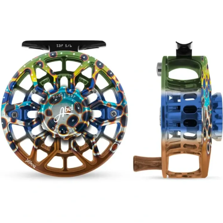 Abel SDF Reel Ported 5/6 DeYoung Brown Flank with Walnut Handle - Your Premium Fishing Gear Store Rods Lines Baits Accessories^ New