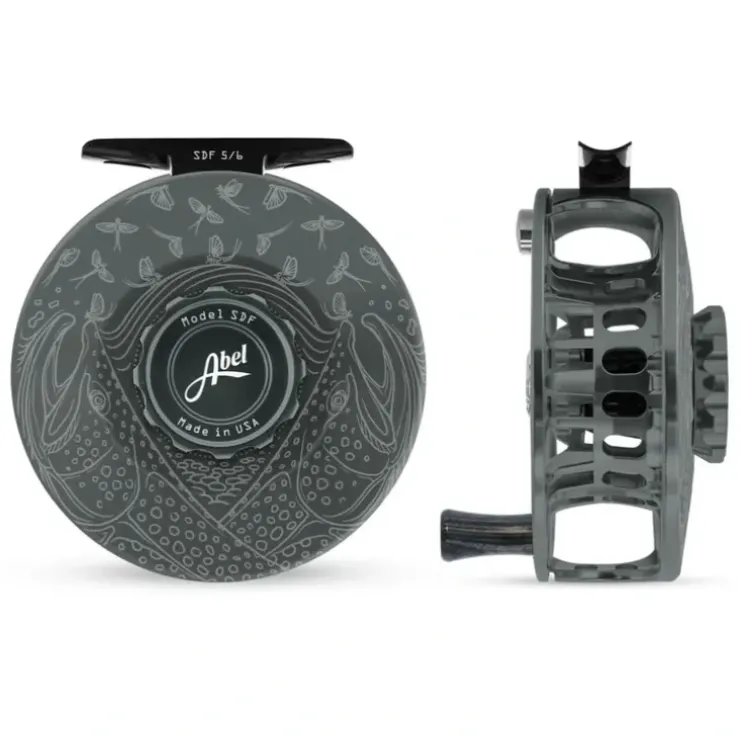 Abel SDF Reel 4/5 Solid Underwood Mayfly Furry Slate Gray, Slate Gray Drag Knob with Ebony Handle - Your Premium Fishing Gear Store Rods Lines Baits Accessories^ Discount