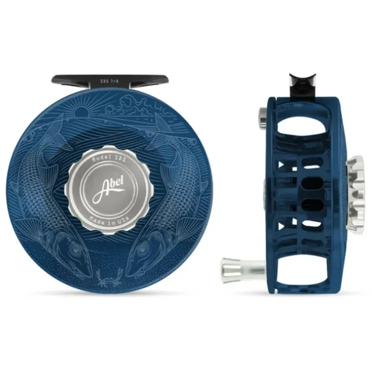 Abel SDS Reel 7/8 Solid Underwood Tailing Bones Deep Blue, Platinum Drag Knob with Platinum Handle - Your Premium Fishing Gear Store Rods Lines Baits Accessories^ Fashion