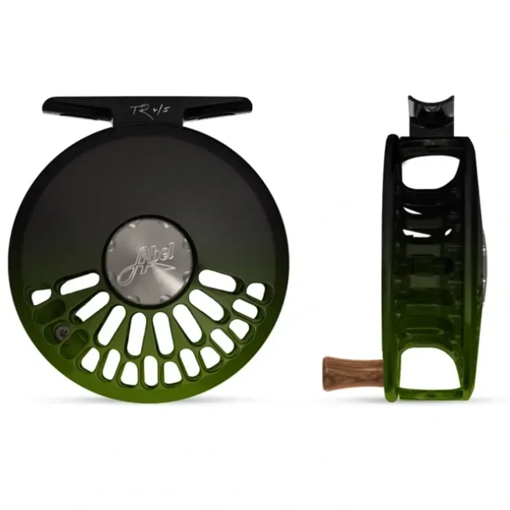 Abel TR Reel 4/5 Black Green Fade with Walnut Handle - Your Premium Fishing Gear Store Rods Lines Baits Accessories^ Store
