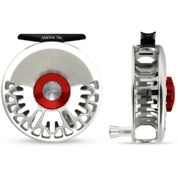 Abel Vaya Reel 7/8 Platinum, Red Drag Knob with Platinum Handle - Your Premium Fishing Gear Store Rods Lines Baits Accessories^ Shop