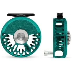 Abel Vaya Reel 5/6 Teal, Platinum Drag Knob, Underwood On the Hunt Engraving with Platinum Handle - Your Premium Fishing Gear Store Rods Lines Baits Accessories^ New