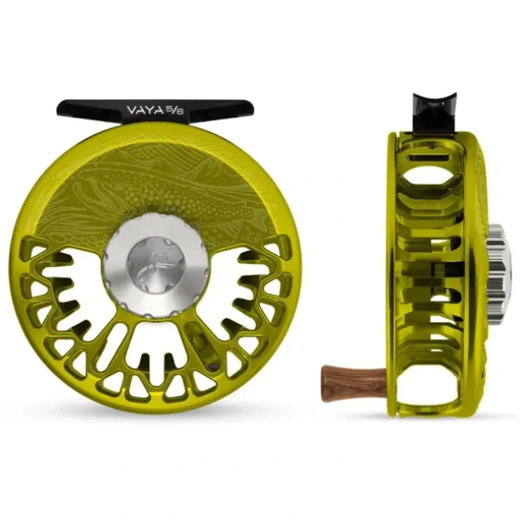 Abel Vaya Reel 5/6 Underwood On the Hunt Lime Green, Platinum Drag Knob with Walnut Handle - Your Premium Fishing Gear Store Rods Lines Baits Accessories^ Store