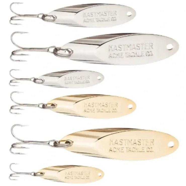Acme Kastmaster 6 Piece Tackle Kit, 1/4 oz, 1/8 oz, 1/12 oz, Chrome & Gold - Your Premium Fishing Gear Store Rods Lines Baits Accessories^ Best