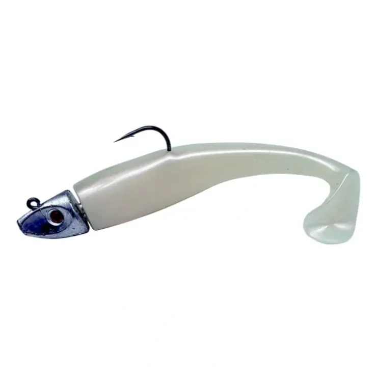 Al Gag's Lures Whip-It Fish Rigged, (1 Head/2 Tails), Pearl - Your Premium Fishing Gear Store Rods Lines Baits Accessories^ New