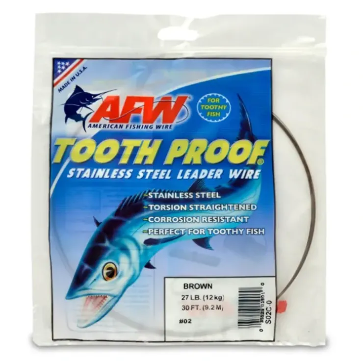 American Fishing Wire Tooth Proof Stainless Steel Single Strand Leader Wire, Camo, 30 Feet, 174lb - Your Premium Fishing Gear Store Rods Lines Baits Accessories^ Store