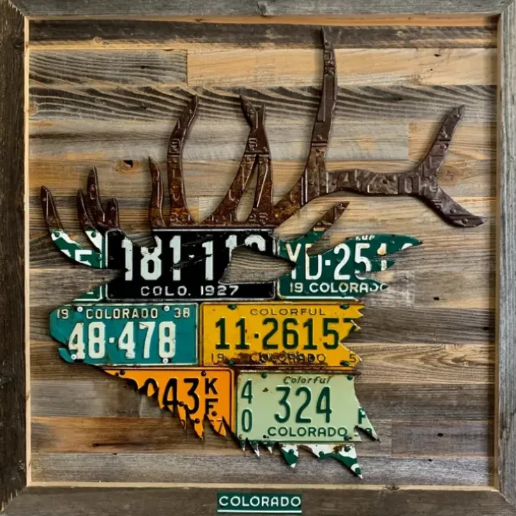 Antique Colorado Elk License Plate Art - Your Premium Fishing Gear Store Rods Lines Baits Accessories^ Fashion