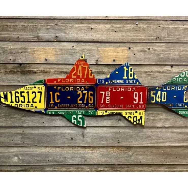 Antique Florida Snook License Plate Art - Your Premium Fishing Gear Store Rods Lines Baits Accessories^ Fashion