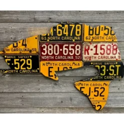 Antique North Carolina Largemouth Bass License Plate Art - Your Premium Fishing Gear Store Rods Lines Baits Accessories^ Cheap