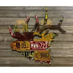Arizona and New Mexico Antique Elk License Plate Art - Your Premium Fishing Gear Store Rods Lines Baits Accessories^ Cheap