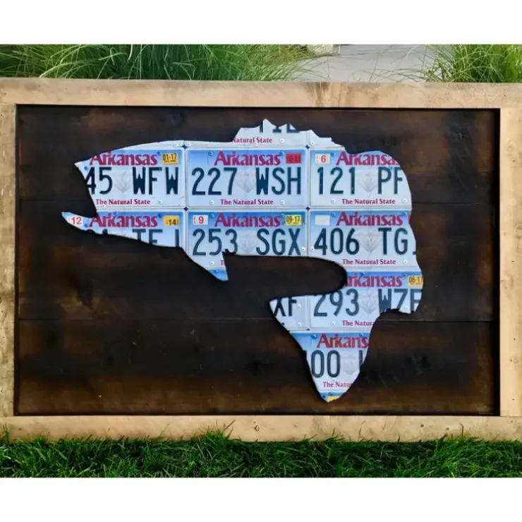 Arkansas Largemouth Bass License Plate Art - Your Premium Fishing Gear Store Rods Lines Baits Accessories^ Hot