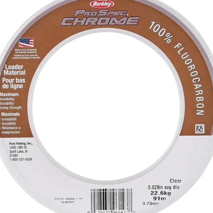 Berkley ProSpec Chrome 100% Fluoro Leader, 50lb, 25yd, Clear - Your Premium Fishing Gear Store Rods Lines Baits Accessories^ Discount
