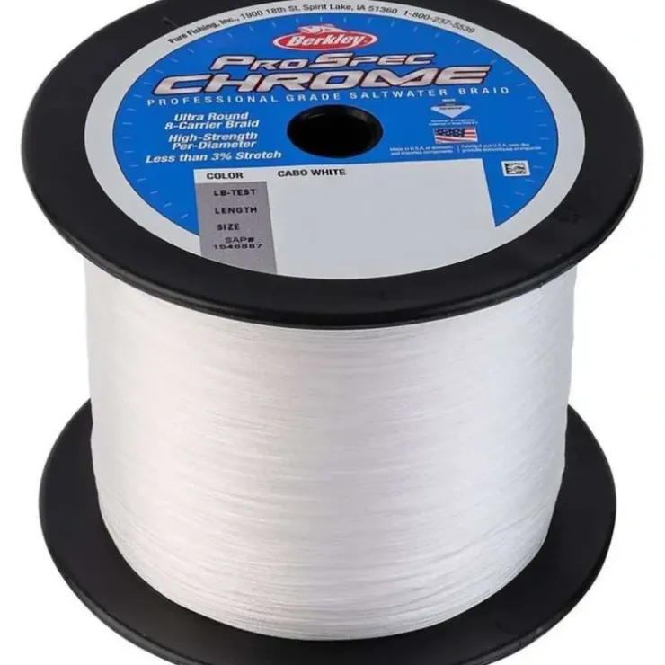 Berkley ProSpec Chrome Premium Saltwater Braid, 40lb, 2500yd, Cabo White - Your Premium Fishing Gear Store Rods Lines Baits Accessories^ Shop