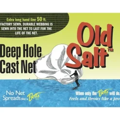 Betts Old Salt Deep Hole Mono Cast Net 6' 3/8" Mesh, Sewn-in Webbing - Your Premium Fishing Gear Store Rods Lines Baits Accessories^ New