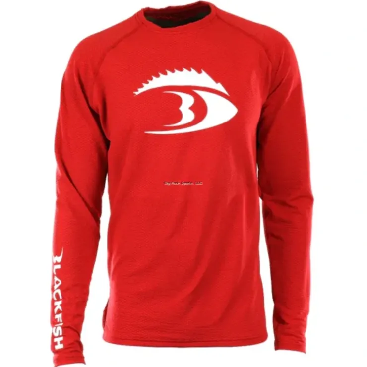 Blackfish CoolCore UPF Angler Long Sleeve Fin (Red/White) size Medium - Your Premium Fishing Gear Store Rods Lines Baits Accessories^ New