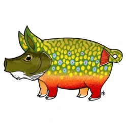 Brook Trout Pig Sticker - Your Premium Fishing Gear Store Rods Lines Baits Accessories^ New