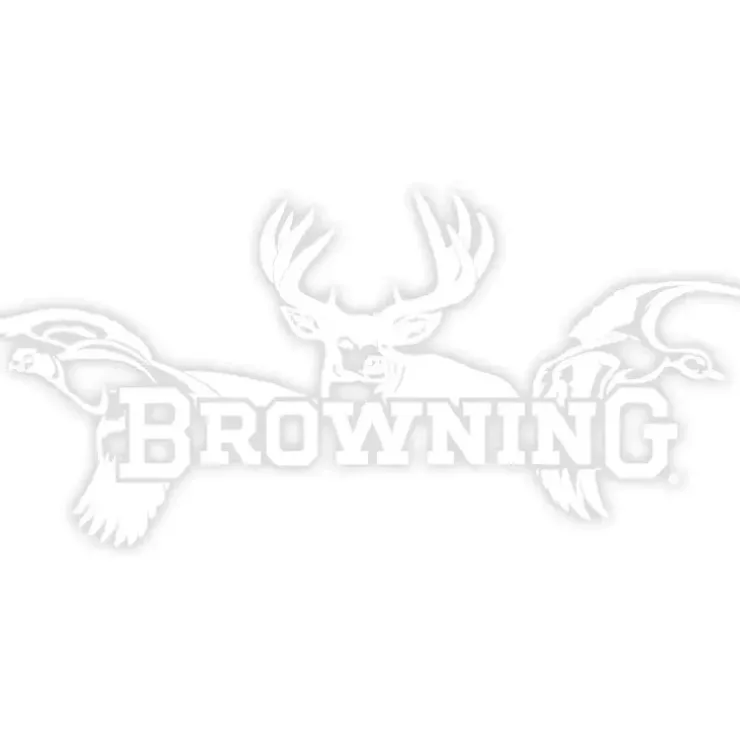 Browning All Seasons Decal 12" White - Your Premium Fishing Gear Store Rods Lines Baits Accessories^ New