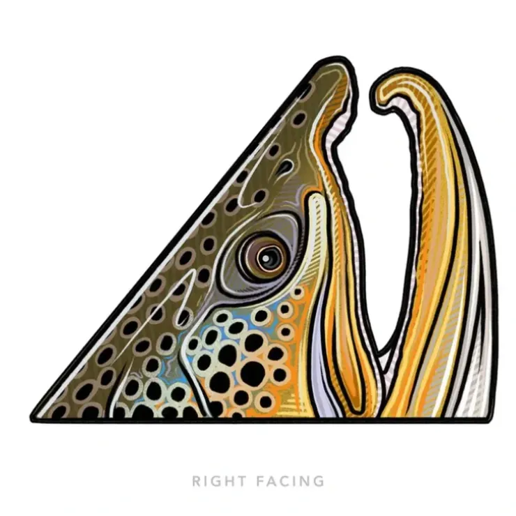 Brown Rise Right Sticker - Your Premium Fishing Gear Store Rods Lines Baits Accessories^ Store