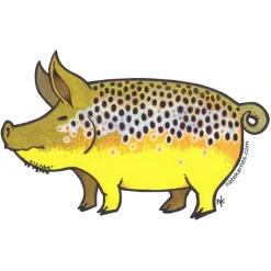 Brown Trout Pig Sticker - Your Premium Fishing Gear Store Rods Lines Baits Accessories^ Best Sale