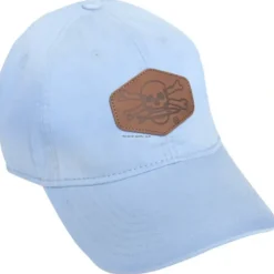 Calcutta Twill Cap with Leather Patch and Adjustable Back, Ocean Blue - Your Premium Fishing Gear Store Rods Lines Baits Accessories^ Cheap