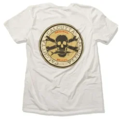 Calcutta White T-Shirt Patch Logo Short Sleeve Medium - Your Premium Fishing Gear Store Rods Lines Baits Accessories^ Online