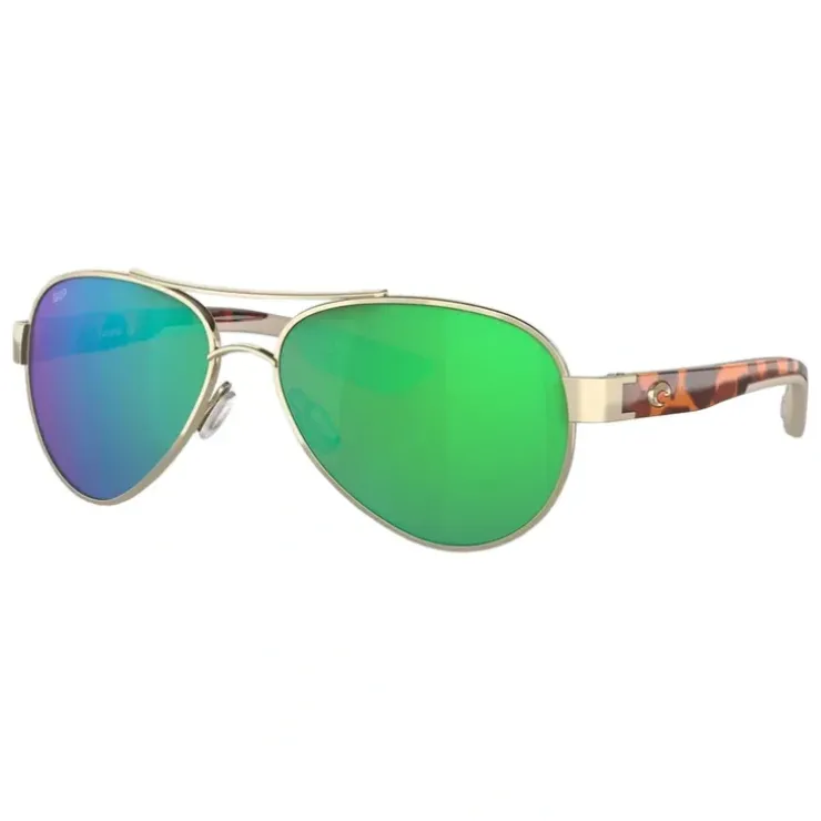 Costa Loreto Sunglasses Rose Gold Green Mirror 580P - Your Premium Fishing Gear Store Rods Lines Baits Accessories^ Online