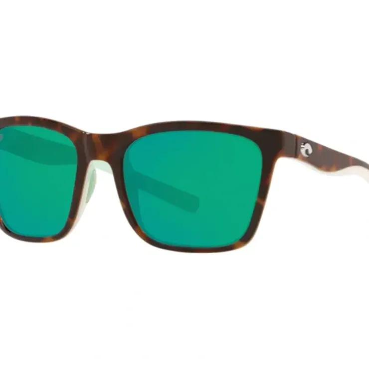 Costa Panga Sunglasses Shiny Tortoise/White/Seafoam Crystal Green Mirror 580P - Your Premium Fishing Gear Store Rods Lines Baits Accessories^ Sale