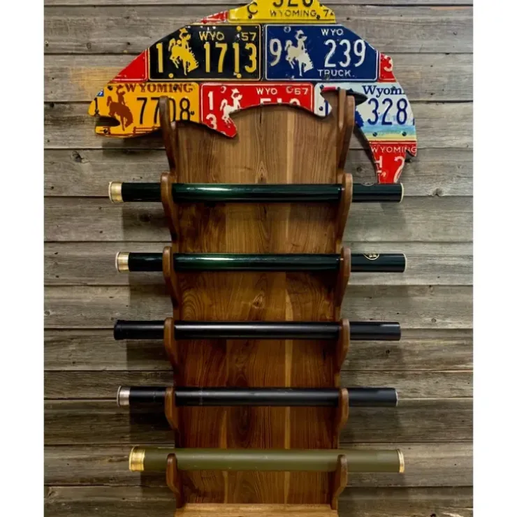 Custom Trout Rod Rack - Walnut - Your Premium Fishing Gear Store Rods Lines Baits Accessories^ Best Sale