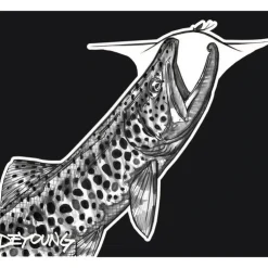 DeYoung Rising Brown Black & White Sticker - Your Premium Fishing Gear Store Rods Lines Baits Accessories^ New