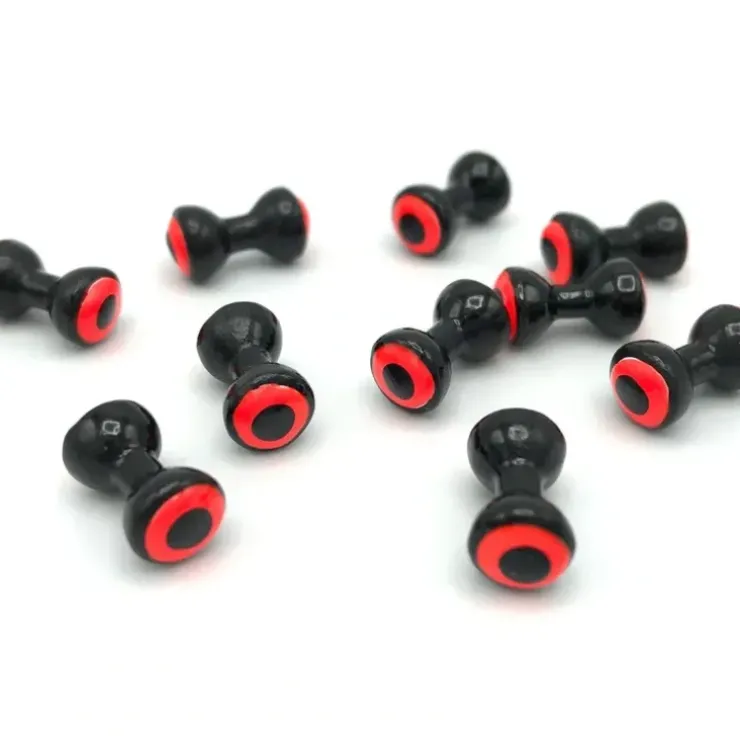Double Pupil Lead Eyes - Black/Fl. Orange - Your Premium Fishing Gear Store Rods Lines Baits Accessories^ Flash Sale