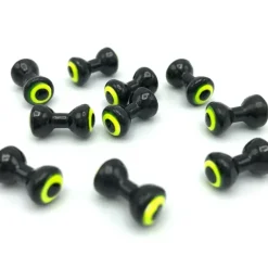 Double Pupil Lead Eyes - Black/Yellow Chartreuse - Your Premium Fishing Gear Store Rods Lines Baits Accessories^ Clearance