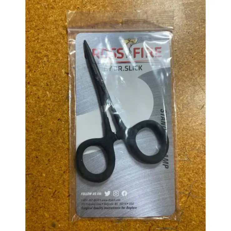 Dr. Slick Standard Clamp, 5", Black, Straight with Rubber Loops - Your Premium Fishing Gear Store Rods Lines Baits Accessories^ Store