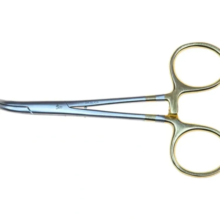 Dr. Slick Standard Clamp, 5-1/2", Gold Loops, Curved - Your Premium Fishing Gear Store Rods Lines Baits Accessories^ Online