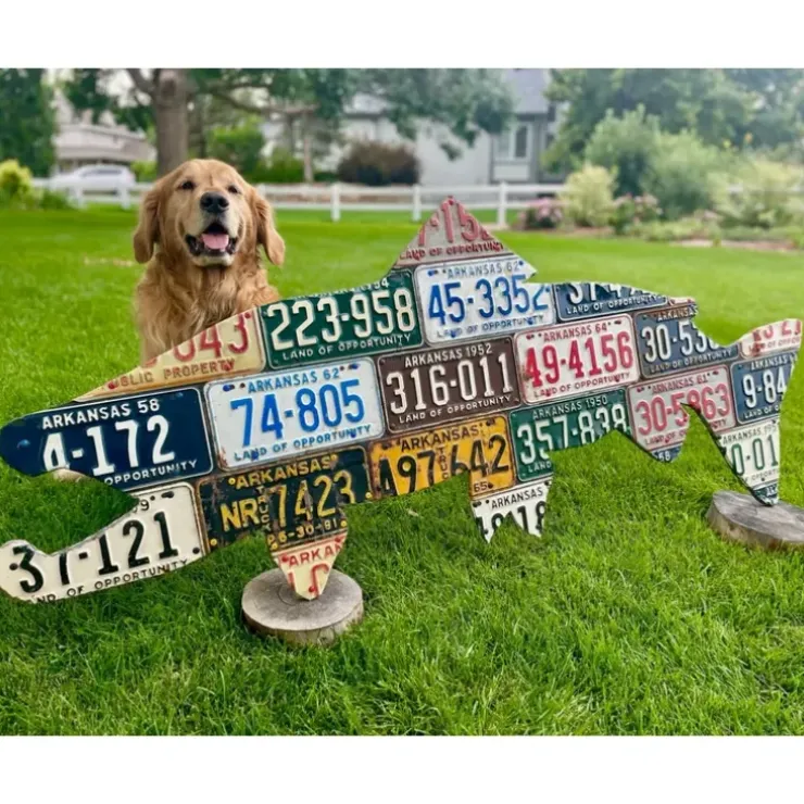 Extra-Large 6-Foot Brown Trout License Plate Art - Your Premium Fishing Gear Store Rods Lines Baits Accessories^ Sale