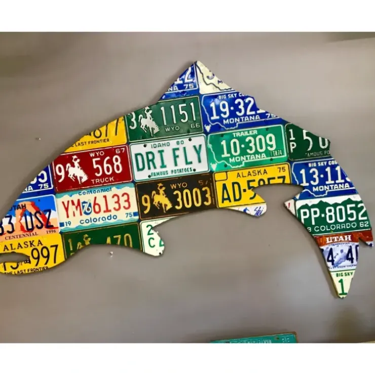 Extra Large 5-Foot Trout License Plate Art - Your Premium Fishing Gear Store Rods Lines Baits Accessories^ Store