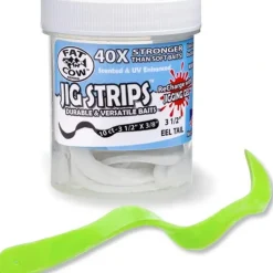 Fat Cow Jig Strips Eel Tail 3 1/2" X 3/8" Scented, Chartreuse - Your Premium Fishing Gear Store Rods Lines Baits Accessories^ Hot