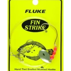 Fin Strike 555 Fluke Rig Gold Wide Gap Hook 36" Leader 1pc - Your Premium Fishing Gear Store Rods Lines Baits Accessories^ Sale