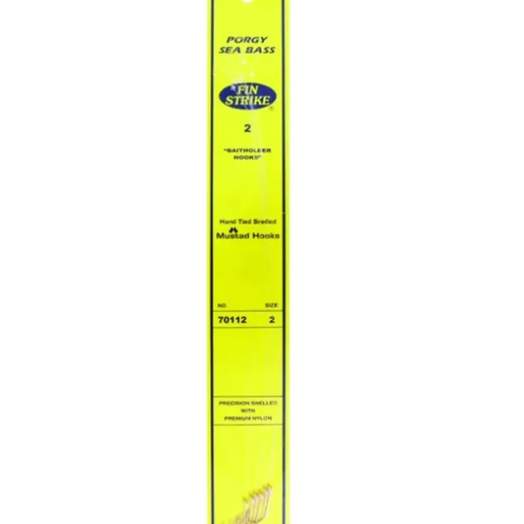 Fin Strike Porgy-Sea Bass Snelled Hook, Baitholder, Gold, 6 per Pack - Your Premium Fishing Gear Store Rods Lines Baits Accessories^ Fashion