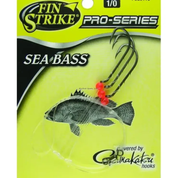 Fin Strike ProSeries SeaBass Rig Baitholder Hook, Blk w/Flo Red Round Beads SPRO - Your Premium Fishing Gear Store Rods Lines Baits Accessories^ Best