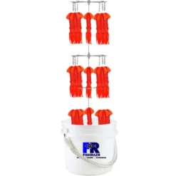 Fish Razr Bucket Dredge with 9" Red Sparkle Squid - Your Premium Fishing Gear Store Rods Lines Baits Accessories^ Cheap