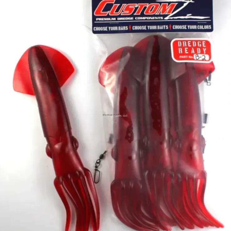 Fish Razr CustomZ Dredge ready 3pk, 12",18.56 oz, red squid - Your Premium Fishing Gear Store Rods Lines Baits Accessories^ Clearance