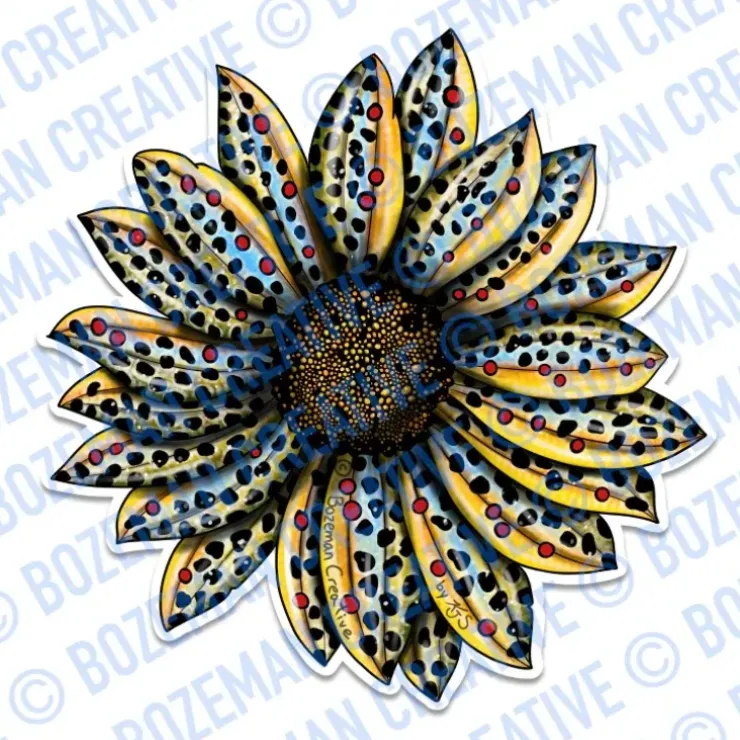 Flower Brown Trout Sticker - Your Premium Fishing Gear Store Rods Lines Baits Accessories^ New