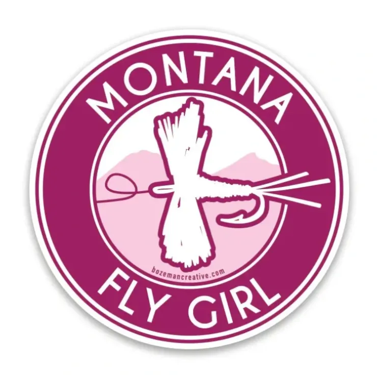 Fly Girl Round Sticker - Your Premium Fishing Gear Store Rods Lines Baits Accessories^ Shop