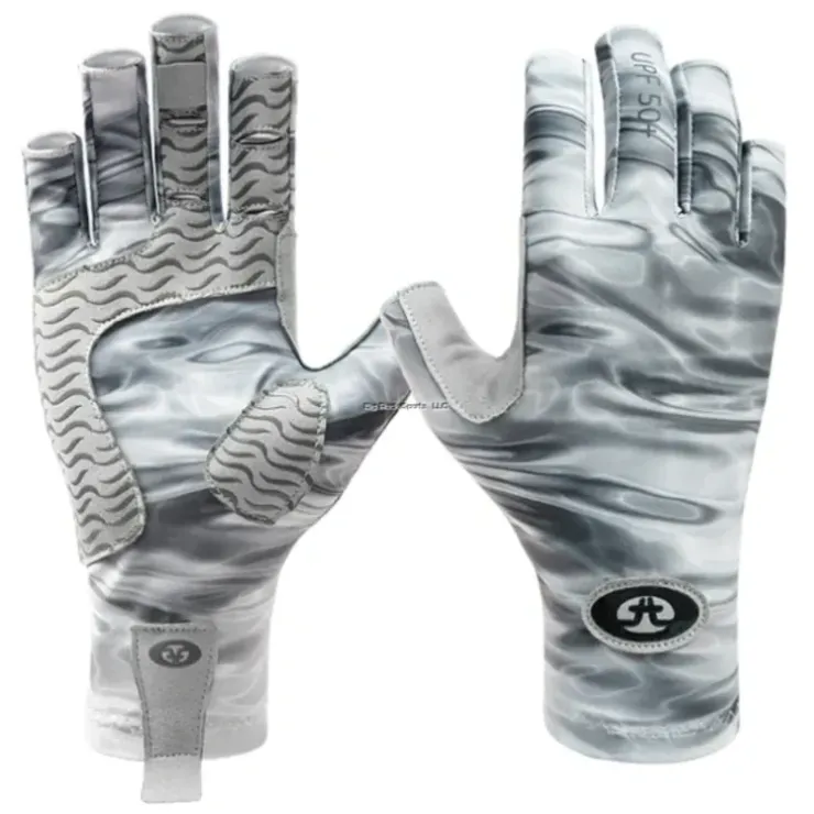 Flying Fisherman Sunbandit Half-Finger Gloves Gray - Your Premium Fishing Gear Store Rods Lines Baits Accessories^ Hot