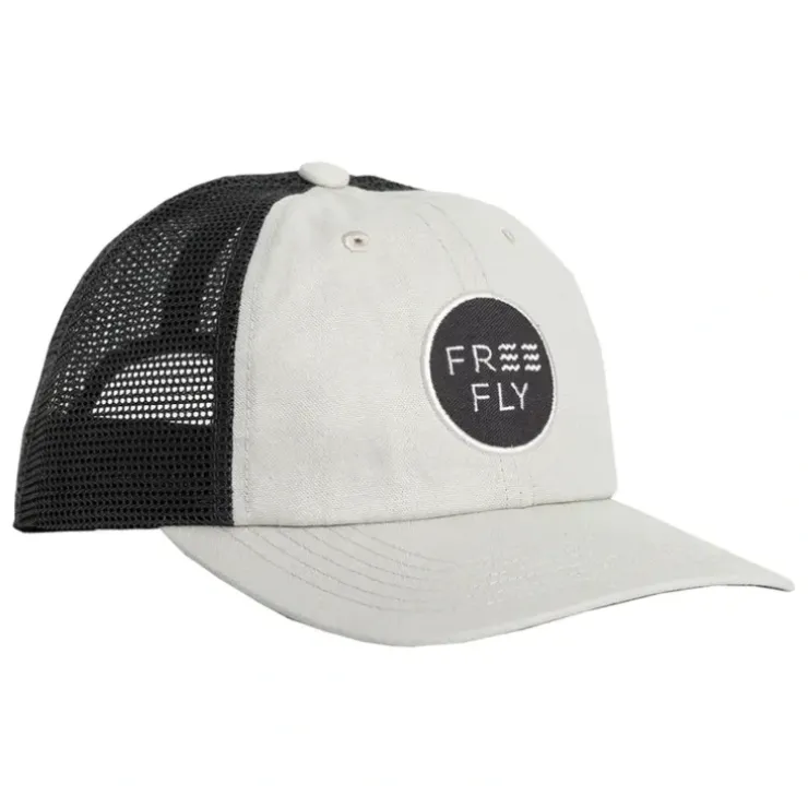 Free Fly Low Pro Badge Trucker Hat Harbor Grey - Your Premium Fishing Gear Store Rods Lines Baits Accessories^ Cheap