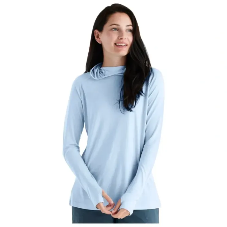 Free Fly Women's Bamboo Lightweight Hoodie II Clear Sky - Your Premium Fishing Gear Store Rods Lines Baits Accessories^ Flash Sale