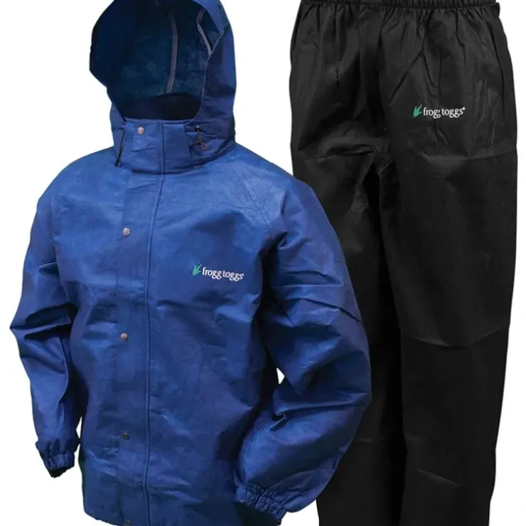 Frogg Toggs All Sport Rain Suit, Royal Blue Jacket/Black Pants, Size Small - Your Premium Fishing Gear Store Rods Lines Baits Accessories^ Hot