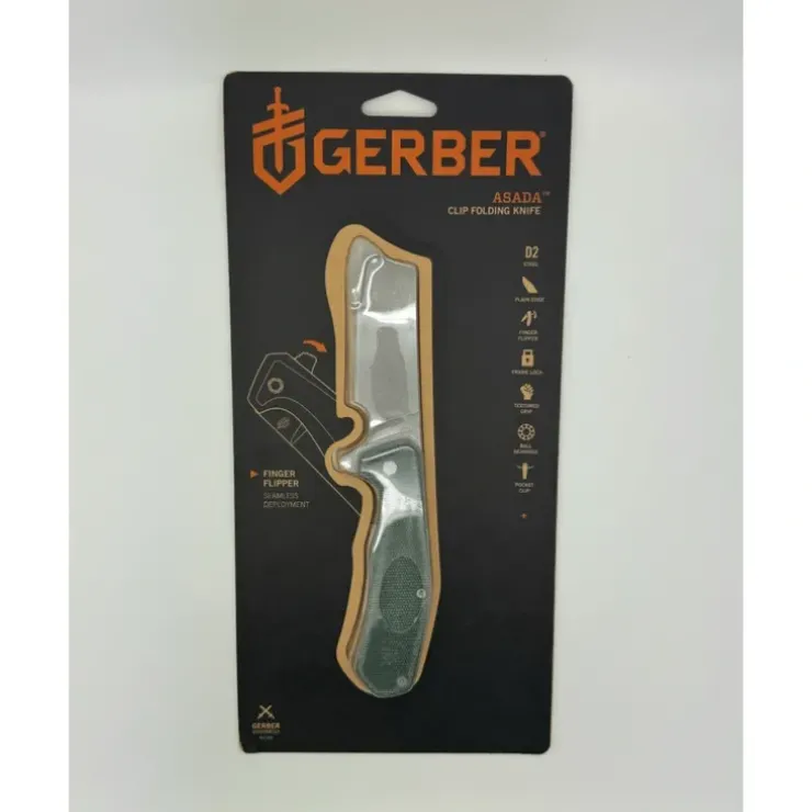 Gerber Gear Asada Folding Pocket Knife Cleaver, Olive-Micarta - Your Premium Fishing Gear Store Rods Lines Baits Accessories^ Clearance
